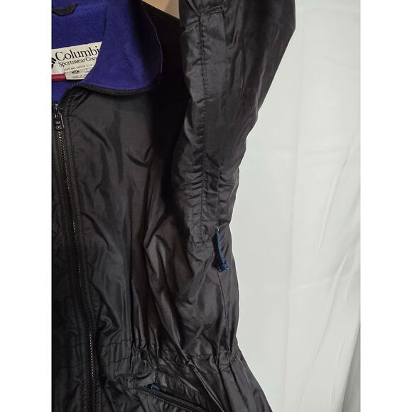 Columbia Sportswear Black Windbreaker‎ Jacket Fleece Lined Zip Up Outdoor Coat - Picture 5 of 8